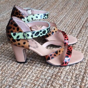 Funky Rebeca Sanver multicoloured heeled sandals